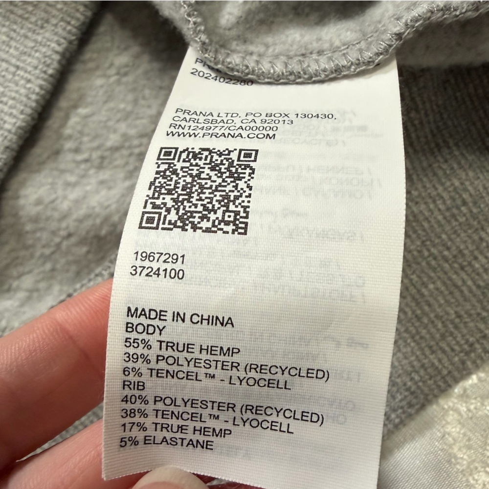 Prana Fleece Crewneck Sweatshirt Grey Size XS - Picture 5 of 7